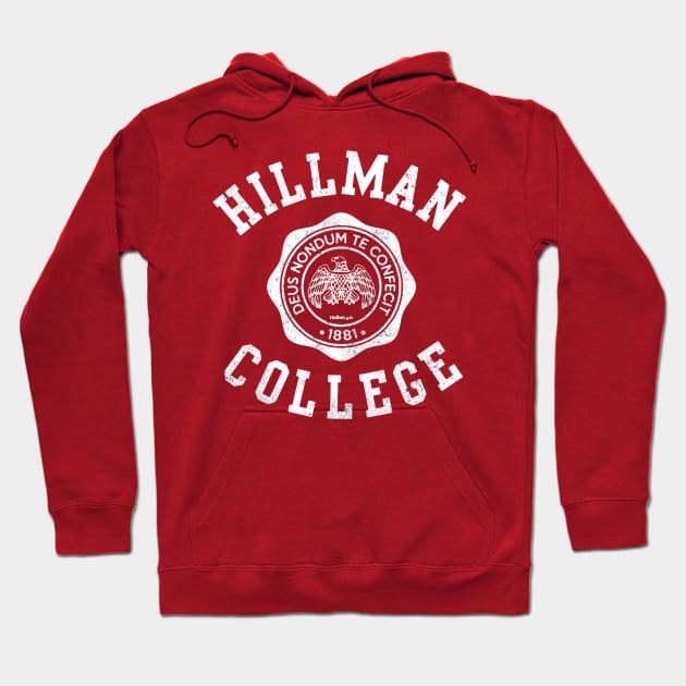 Hillman College | Red REtro Hoodie by McKenna Guitar Sales